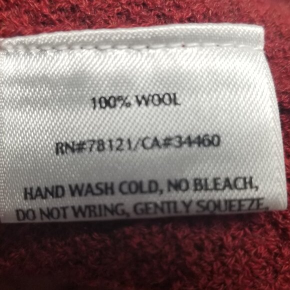 Elieen Fisher Women's Wool Dark Red Open Cardigan Sz M - Picture 4 of 4